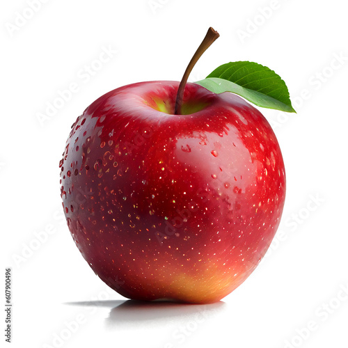 red apple on a transparent background (PNG). Generative AI