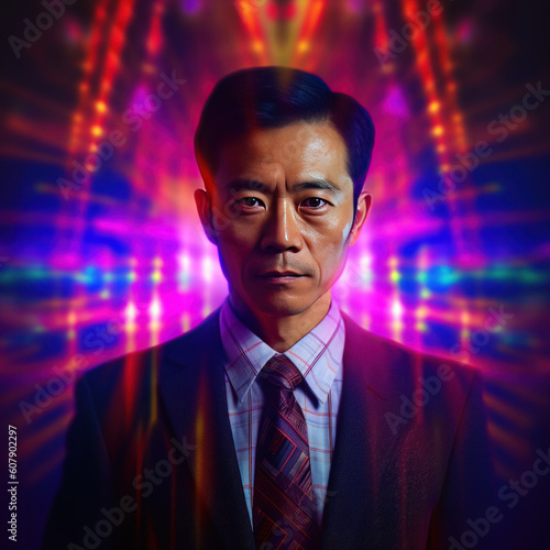 Portrait of Chinesee Man Generative Ai photo