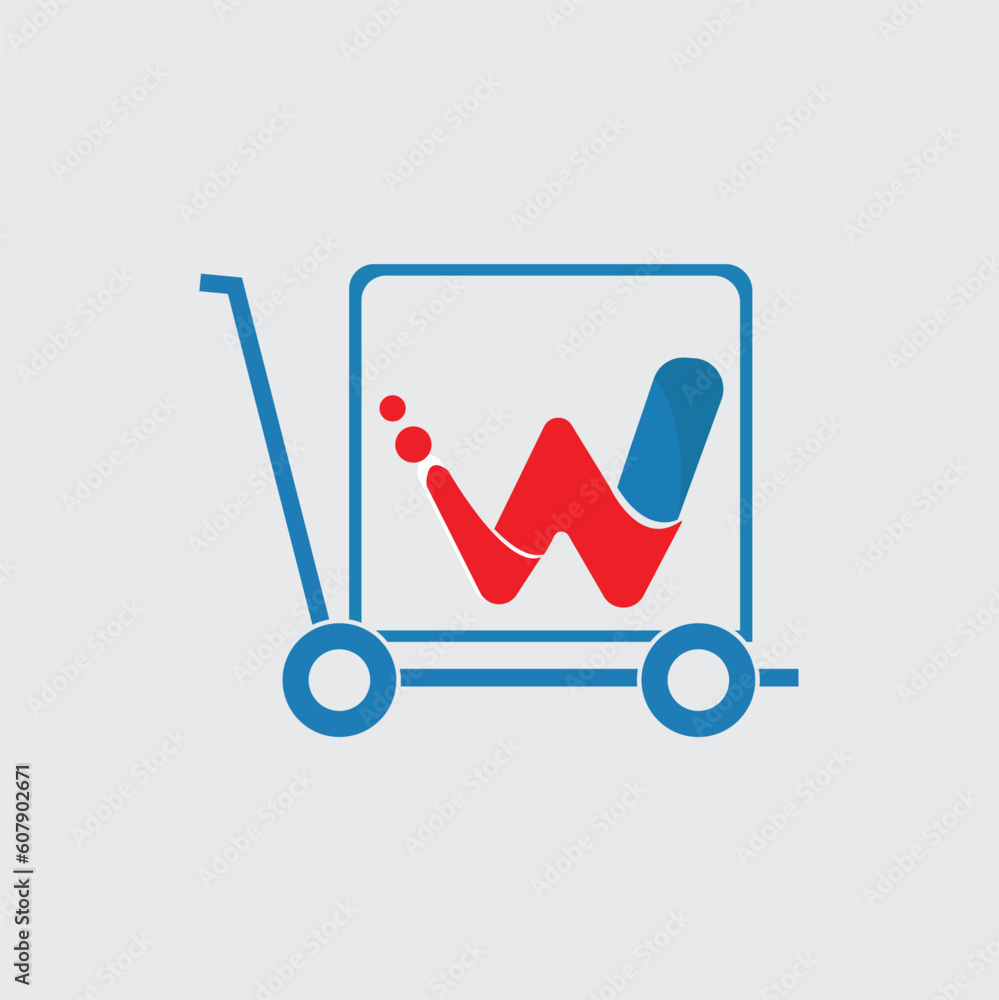 W logo. Usable for Business and Technology Logos. vector red and blue color design W logo. Usable for Business and Technology Logos. vector red and blue color design