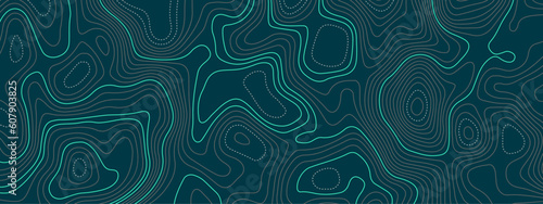Abstract wave curved lines topographic contours map background. Abstract geographic wavy and curve grid lines map background.