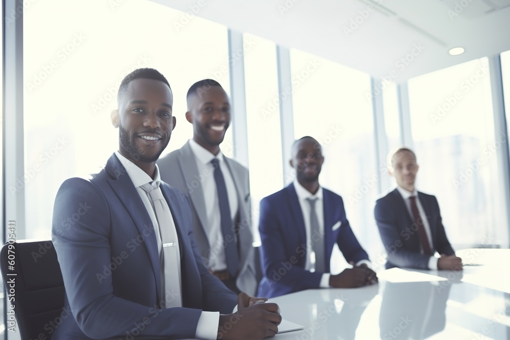 business businessman office mature meeting man portrait group teamwork success team coworker together diversity black executive, created using generative ai technology business businessman office mature meeting man portrait group teamwork success team coworker together diversity black executive, created using generative ai technology