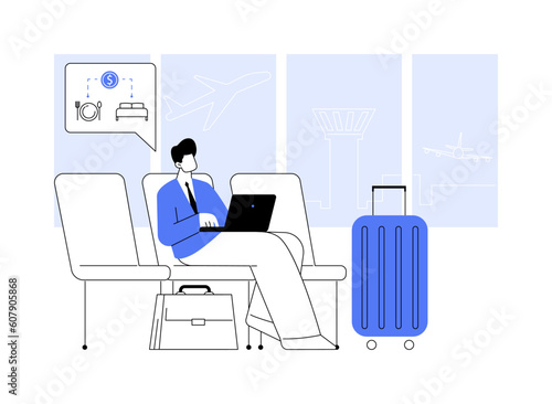 Travel and spending expenses abstract concept vector illustration.