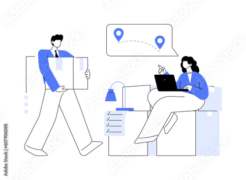 Relocation support abstract concept vector illustration.