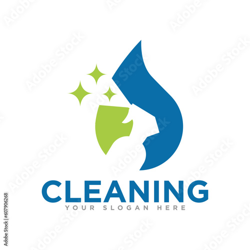 Cleaning Service Logo Design Illustration