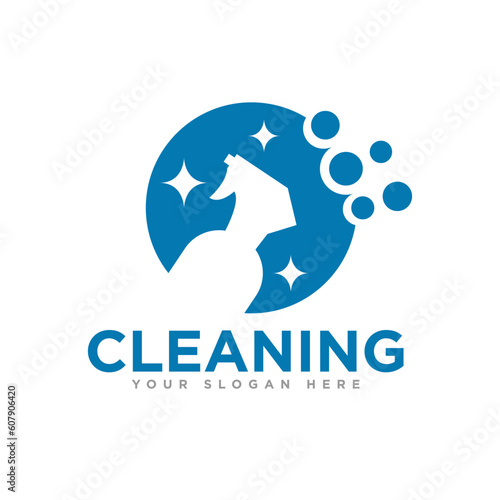 Cleaning Service Logo Design Illustration