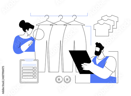 Quality control in clothing industry abstract concept vector illustration.