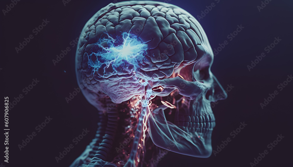 Disease dementia, memory loss. Human losing parts of head as symbol of decreased mind function alzheimer. Generation AI Disease dementia, memory loss. Human losing parts of head as symbol of decreased mind function alzheimer. Generation AI