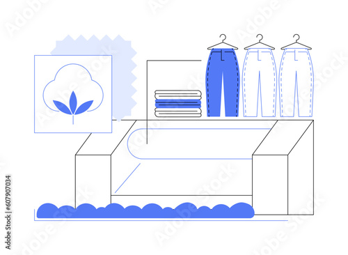 Cotton carding abstract concept vector illustration.