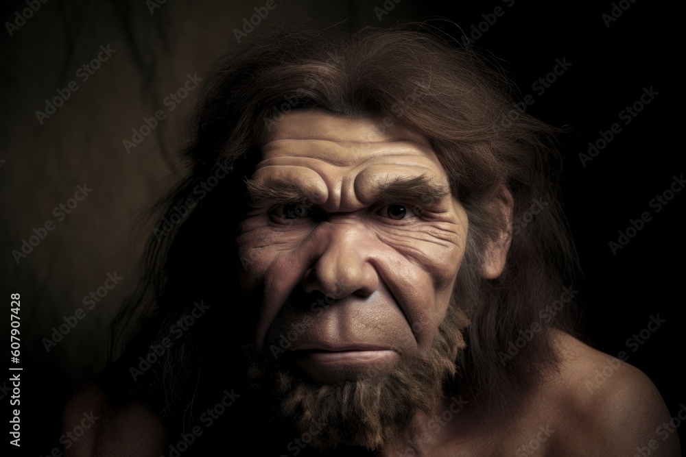 neanderthal prehistoric caveman, Generative AI neanderthal prehistoric caveman, Generative AI