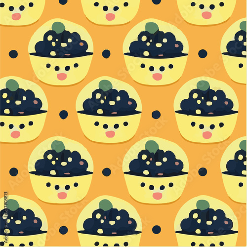cute simple souffle pattern, cartoon, minimal, decorate blankets, carpets, for kids, theme print design
