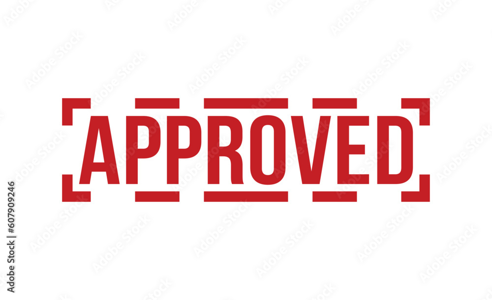 Fototapeta premium Approved Red Rubber Stamp vector design.
