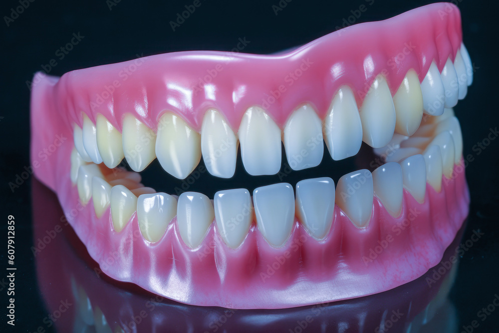 Obraz premium Model teeth, dental implants, generative ai