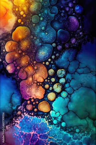 Fluid ink abstract background made with generated ai