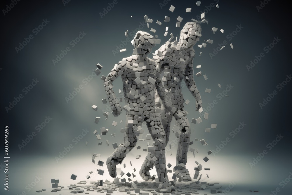 Obraz premium The ephemeral human - Generative AI