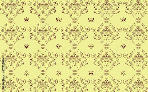 Vector illustration of  elegant Victorian retro motif wallpaper Pattern