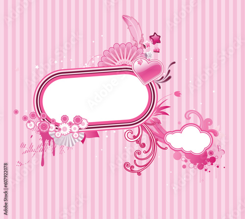 Vector illustration of funky styled design frame made of floral elements