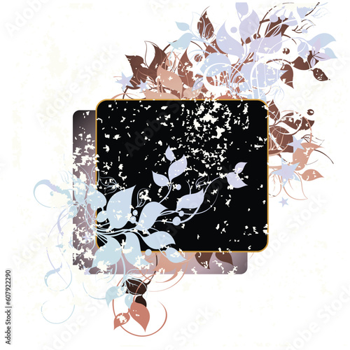 floral frame, this illustration may be usefull as designer work.