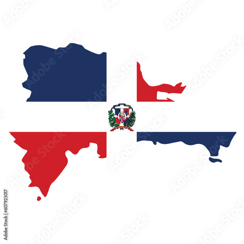 Dominican Republic Country in the Caribbean vector illustration flag and map logo design concept