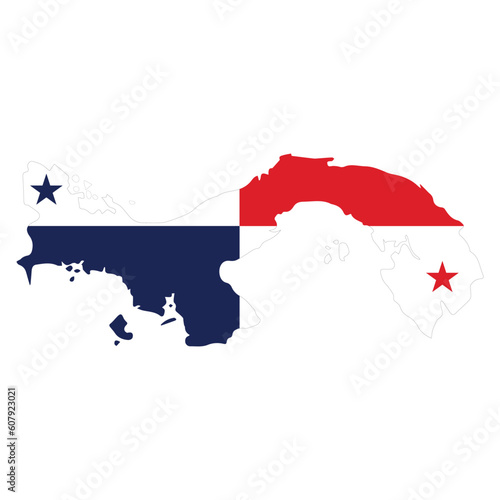 Panama map and flag vector illustration