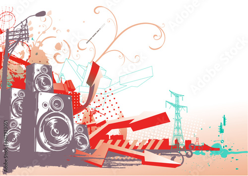 Vector illustration of style urban background