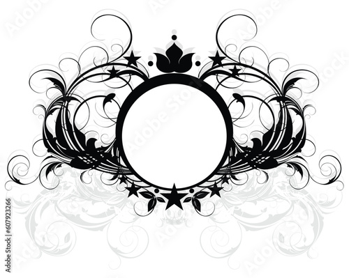 ornamental shield, this illustration may be usefull as designer work.