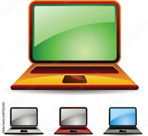 Stylish professional icon of the laptop for your site.
