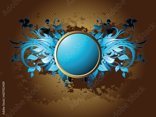 ornamental shield, this illustration may be usefull as designer work.