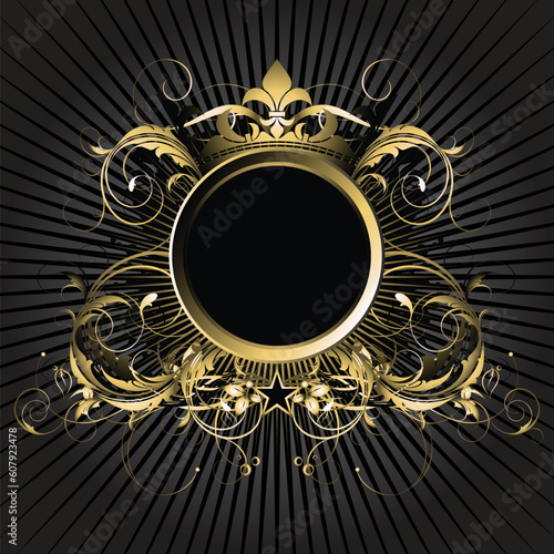 ornamental shield, this illustration may be usefull as designer work.