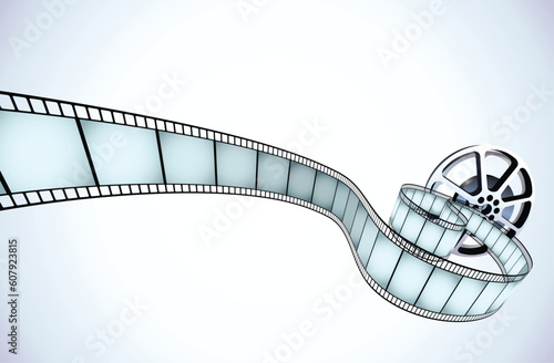 Vector illustrator of movie reel with a strip of exposed frames