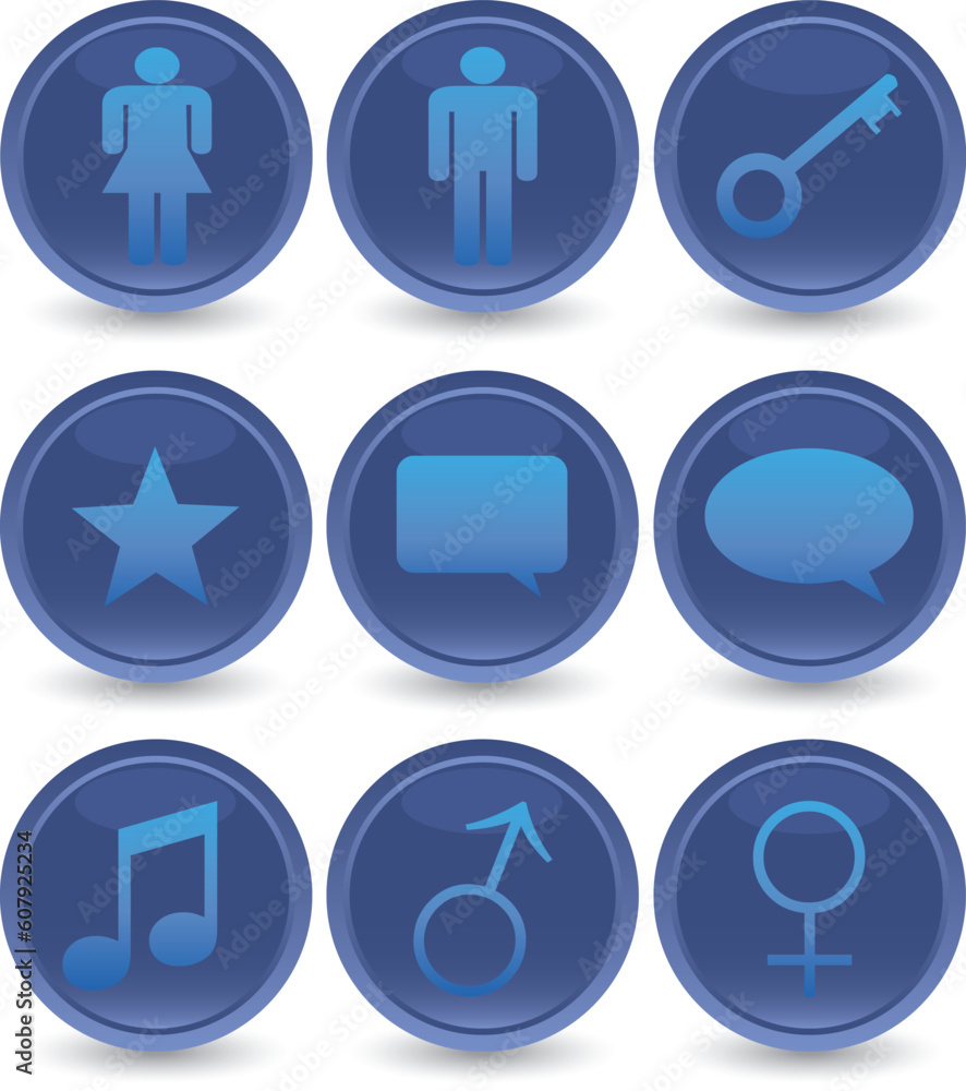 blue web icons set blue web icons set