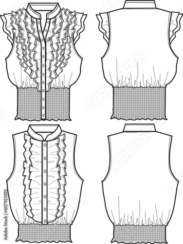 lady chiffon blouse illustration