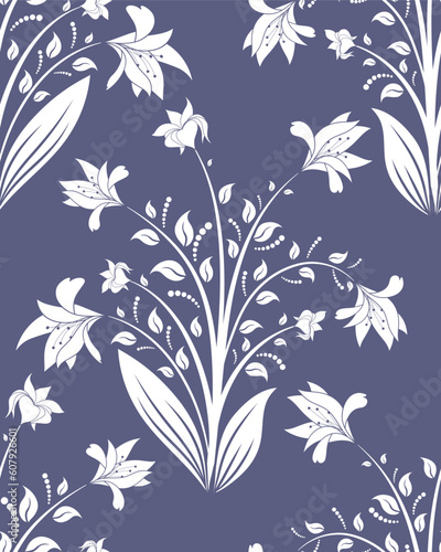 Seamless vector floral background. For easy making seamless pattern just drag all group into swatches bar, and use it for filling any contours.