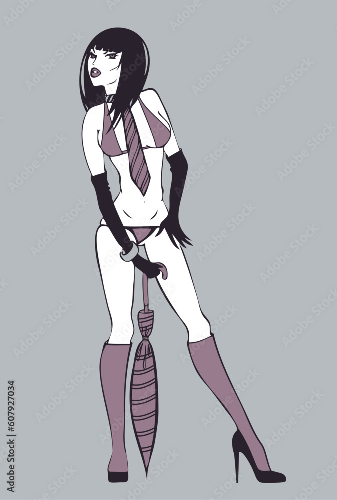 Beautiful girl with umbrella, vector Beautiful girl with umbrella, vector