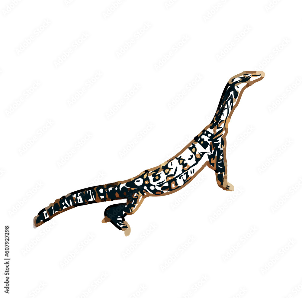 Obraz premium sketch of lizard with transparent background