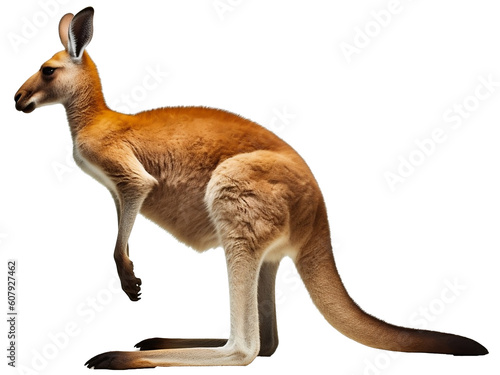 Kangaroo isolated on the transparent background PNG. AI generative.