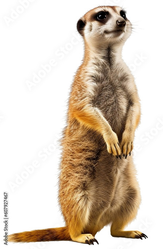 meerkat isolated on the transparent background PNG. AI generative. photo
