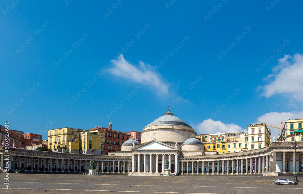 Piazza del Plebiscito, beautiful square in Naples, Italy