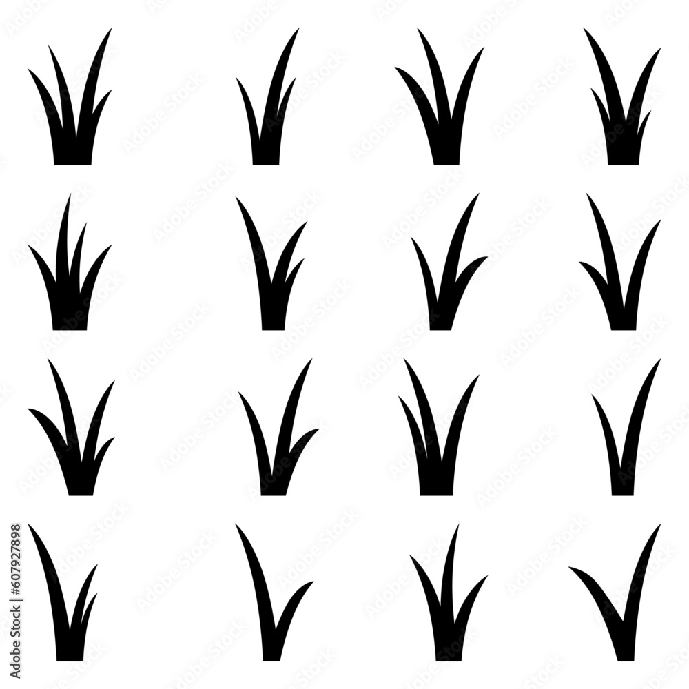 Vector Collection Set of Grass Silhouettes Vector Collection Set of Grass Silhouettes
