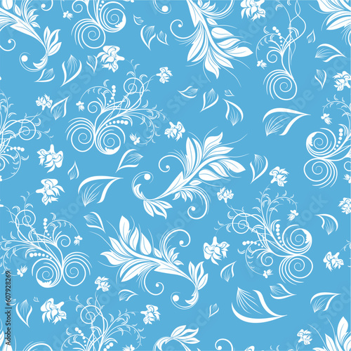 Seamless vector floral background. For easy making seamless pattern just drag all group into swatches bar, and use it for filling any contours.