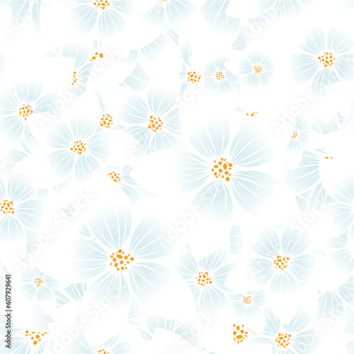 Seamless vector floral background. For easy making seamless pattern just drag all group into swatches bar, and use it for filling any contours.
