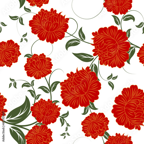 Seamless vector floral background. For easy making seamless pattern just drag all group into swatches bar, and use it for filling any contours.