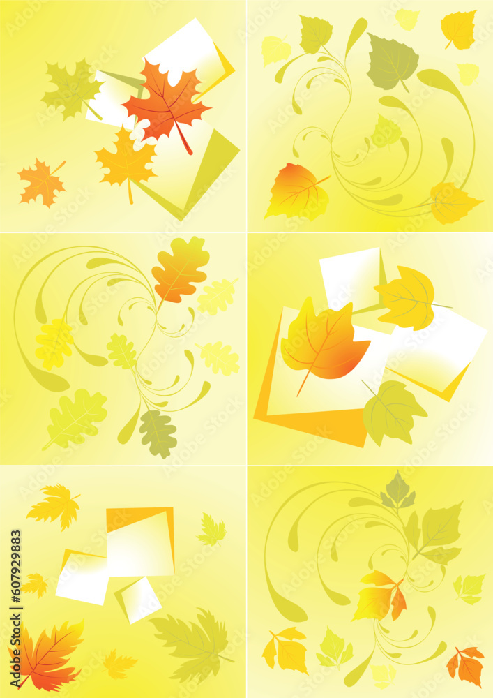 Autumn leaves design elements, vector Autumn leaves design elements, vector