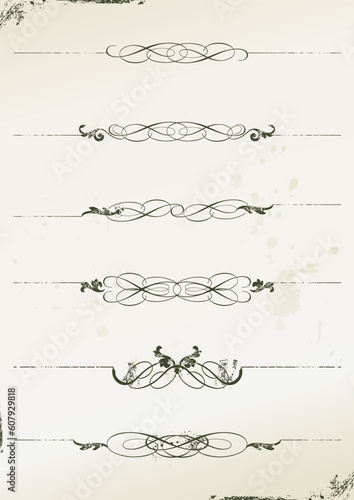 curly grunge page rules - vector illustration