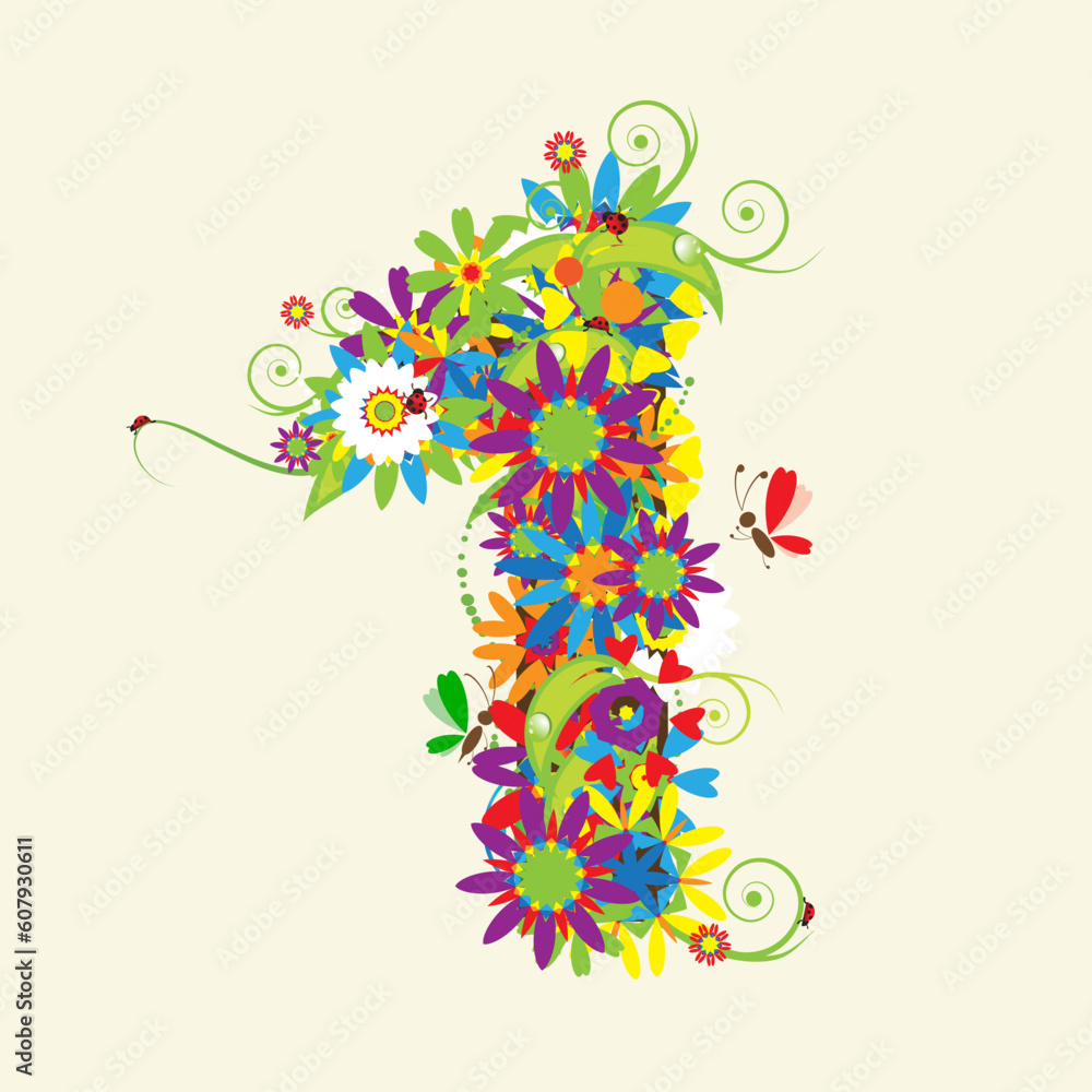 Numbers, floral design. See also numbers in my gallery Numbers, floral design. See also numbers in my gallery