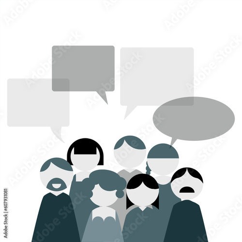 Business team. Business people and speech bubble.