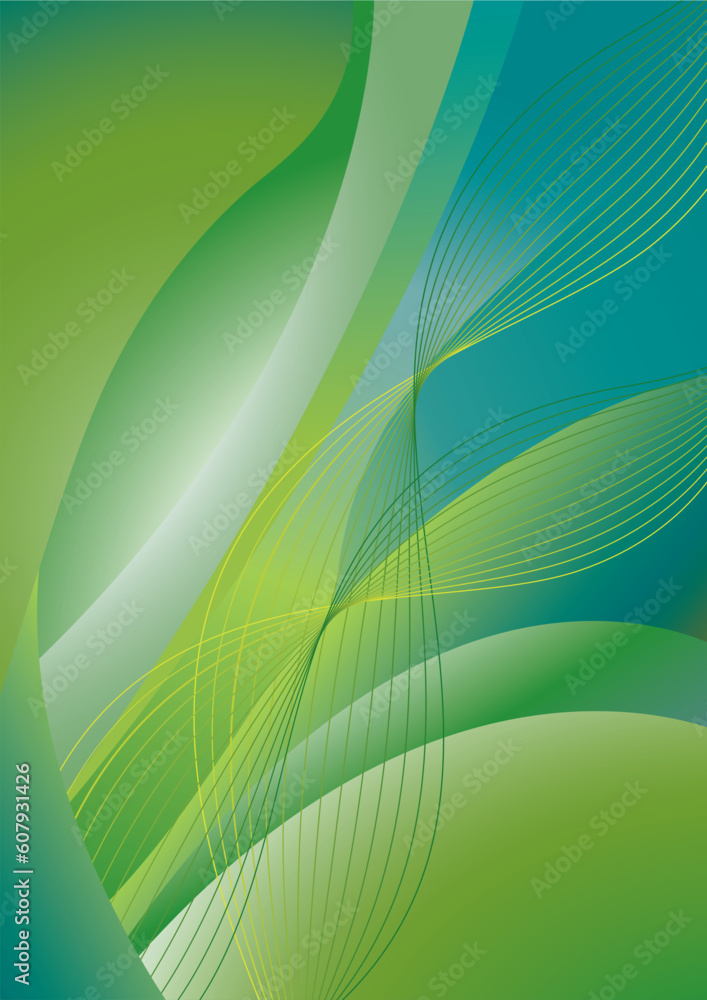 Abstract green flowing wavy background Abstract green flowing wavy background
