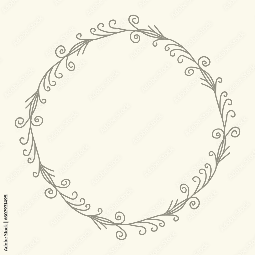 Vector floral frame with spring twigs. Hand drawn herbal wreath for card, wedding, greeting, print and other floral vintage design. Vector floral frame with spring twigs. Hand drawn herbal wreath for card, wedding, greeting, print and other floral vintage design.