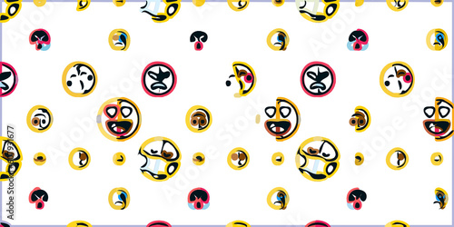 Wallpaper Mural special emoji design for background with multiple expressions Torontodigital.ca