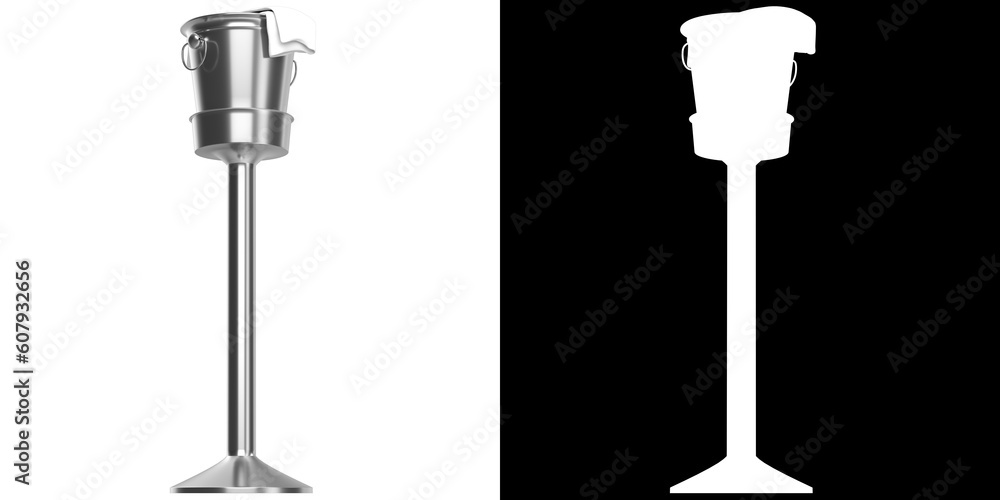 3D rendering illustration of a wine bucket stand 3D rendering illustration of a wine bucket stand