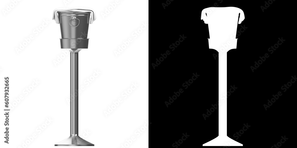 3D rendering illustration of a wine bucket stand 3D rendering illustration of a wine bucket stand